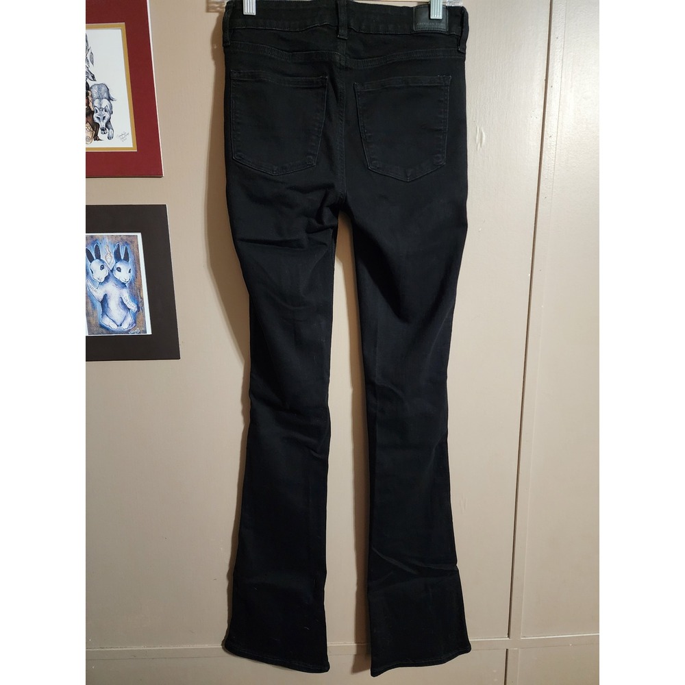 American Eagle Skinny Kick High Rise Next Level Stretch 4 X-Long Black - Picture 9 of 10